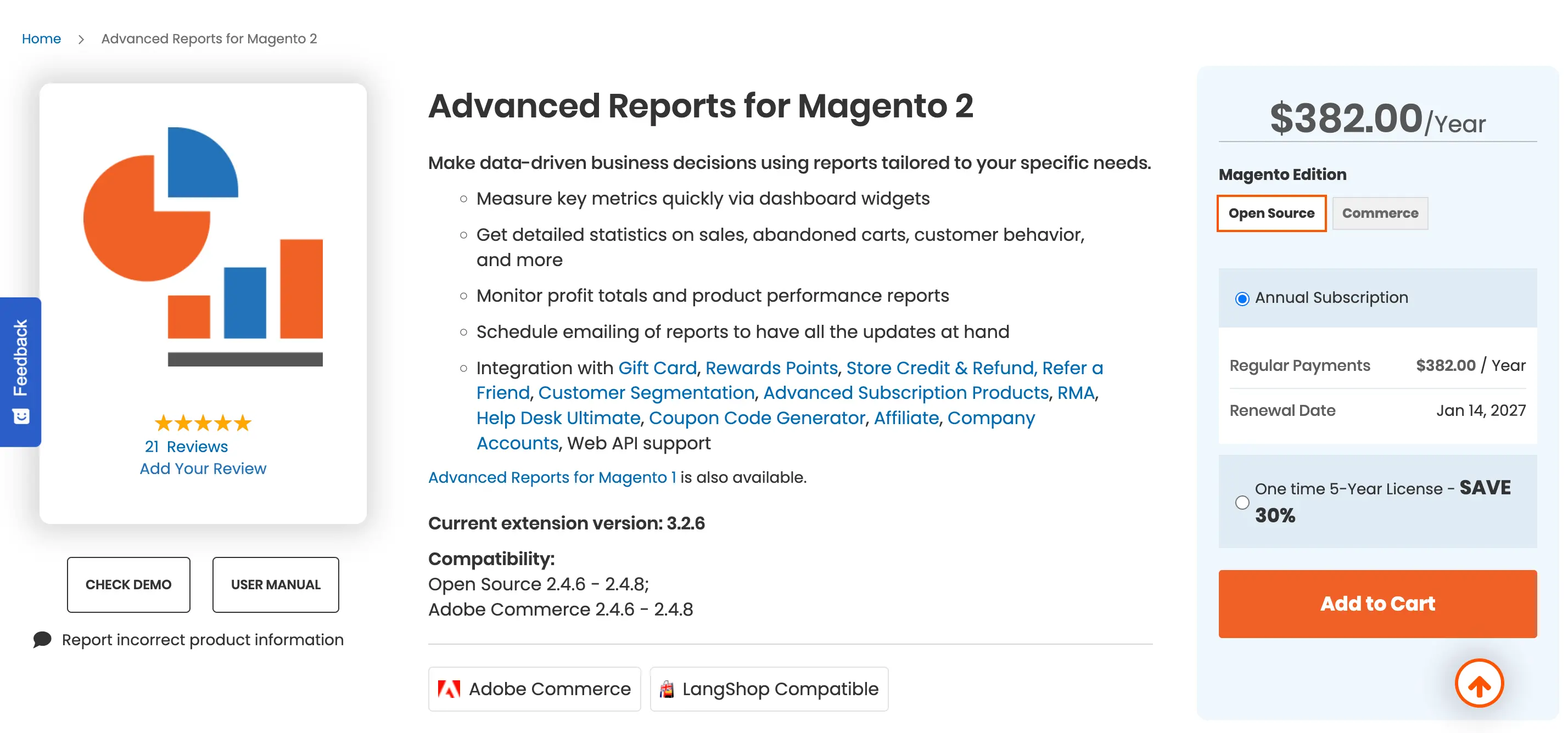 Advanced Reports & Dashboard by Aheadworks
