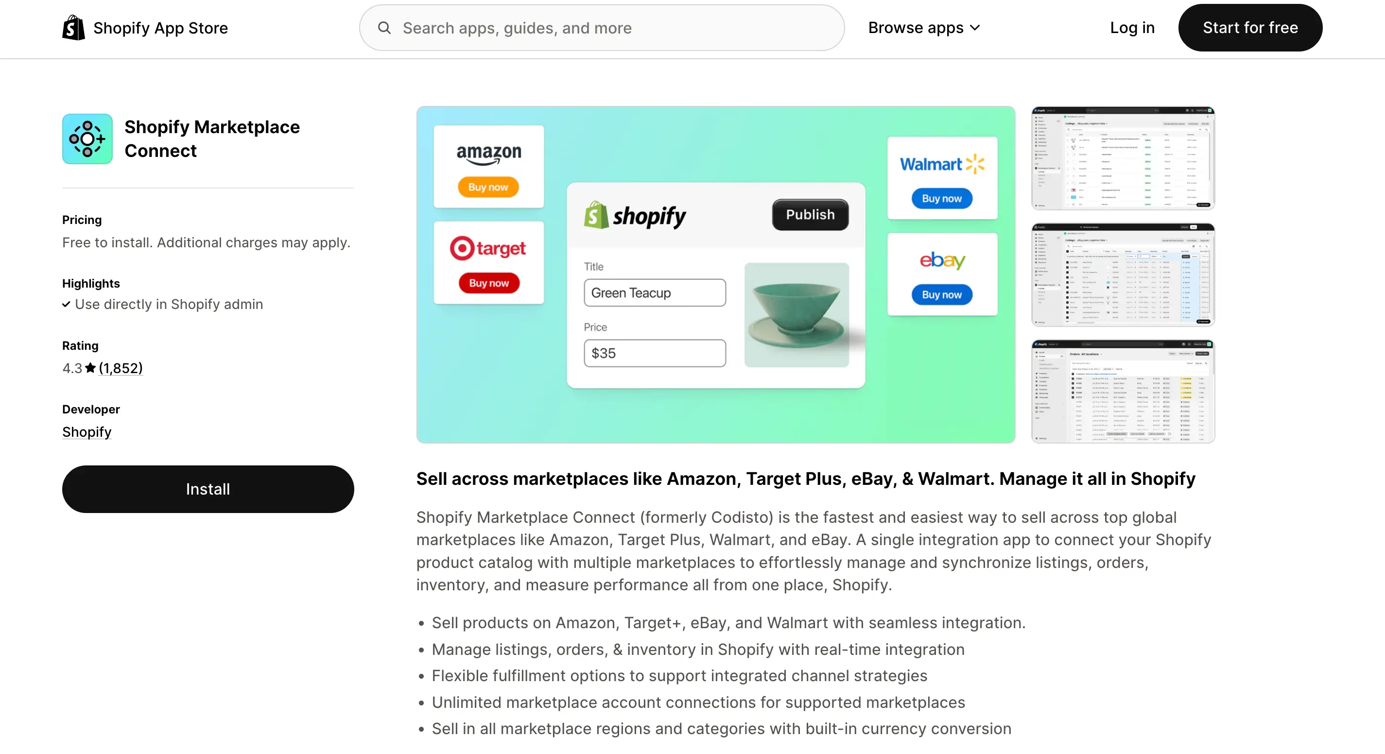 Shopify Marketplace Connect