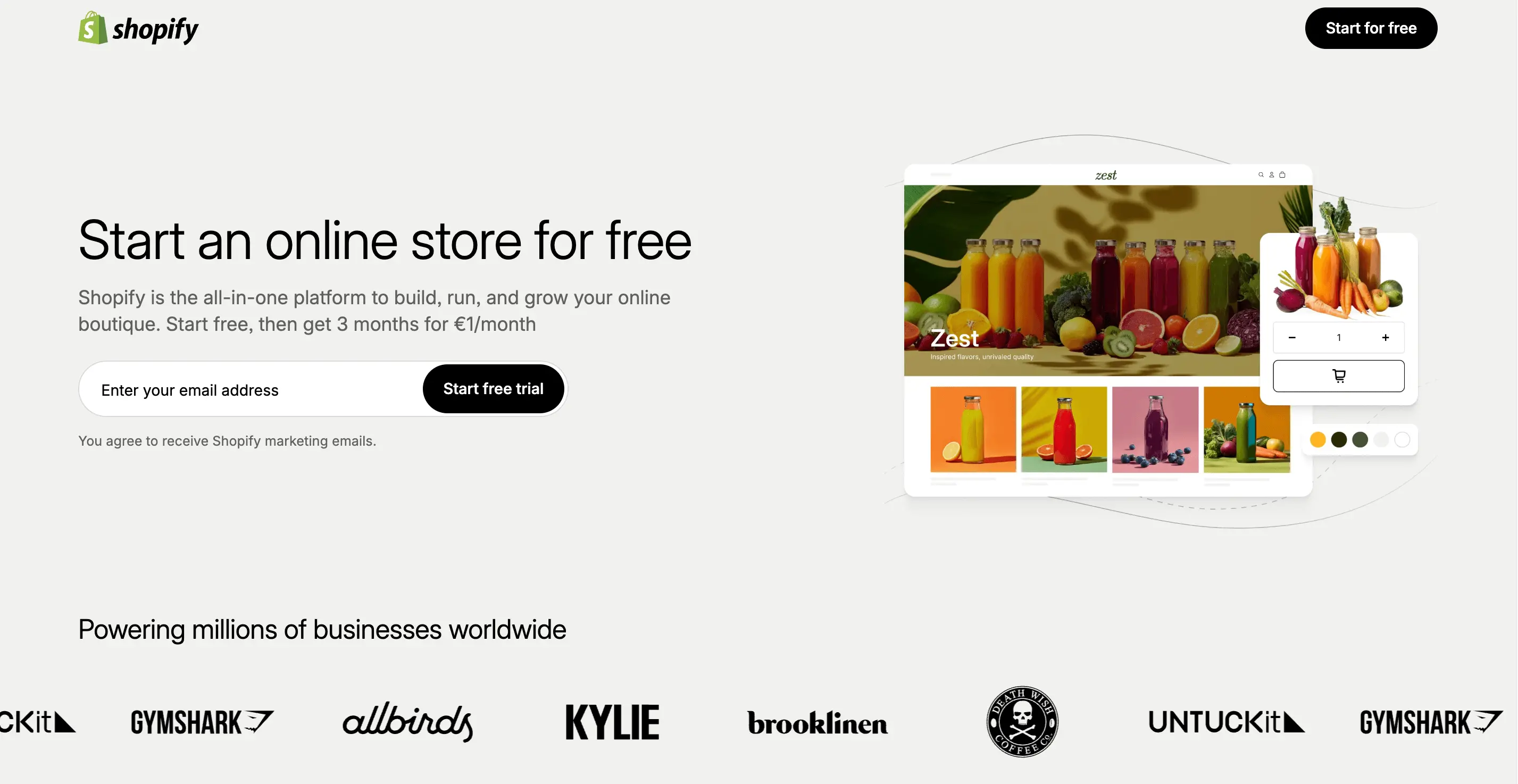 Start Shopify Store