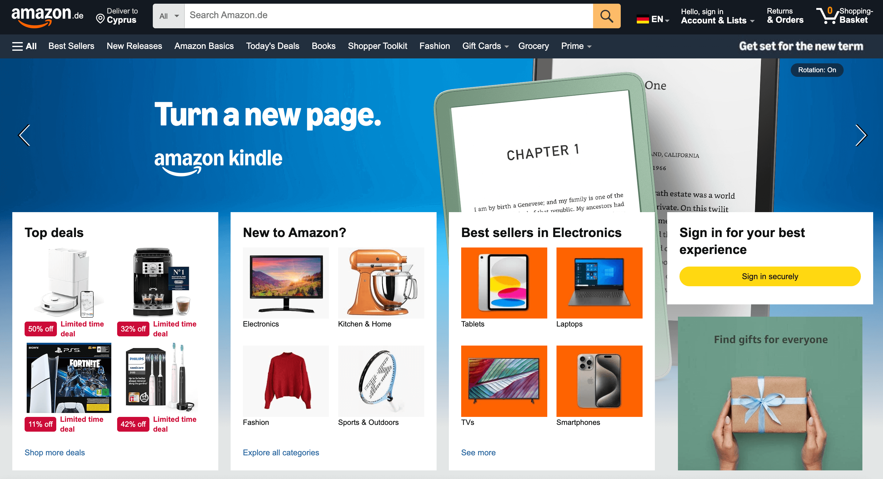 Amazon Home Page