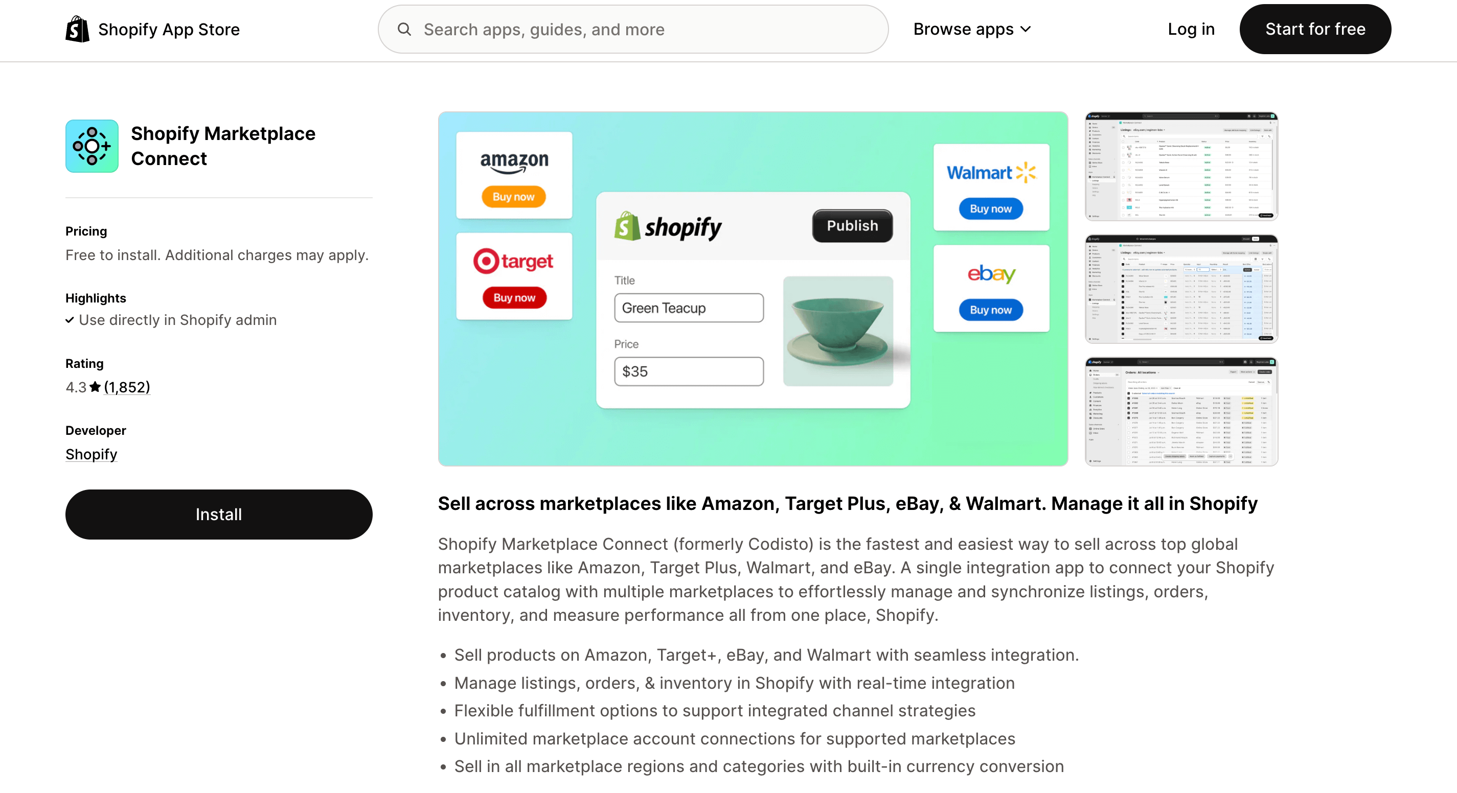 Shopify Marketplace Connect
